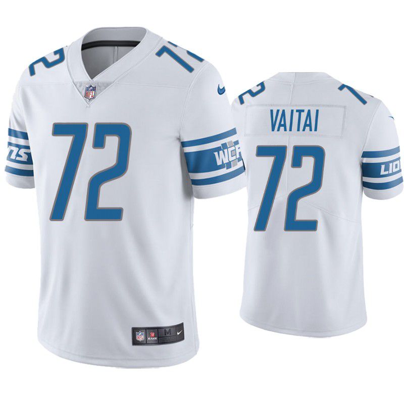 Men Detroit Lions #72 Halapoulivaati Vaitai Nike White Game NFL Jersey